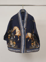 Veste matelassée à imprimé cheval fleuri — KD88028-21