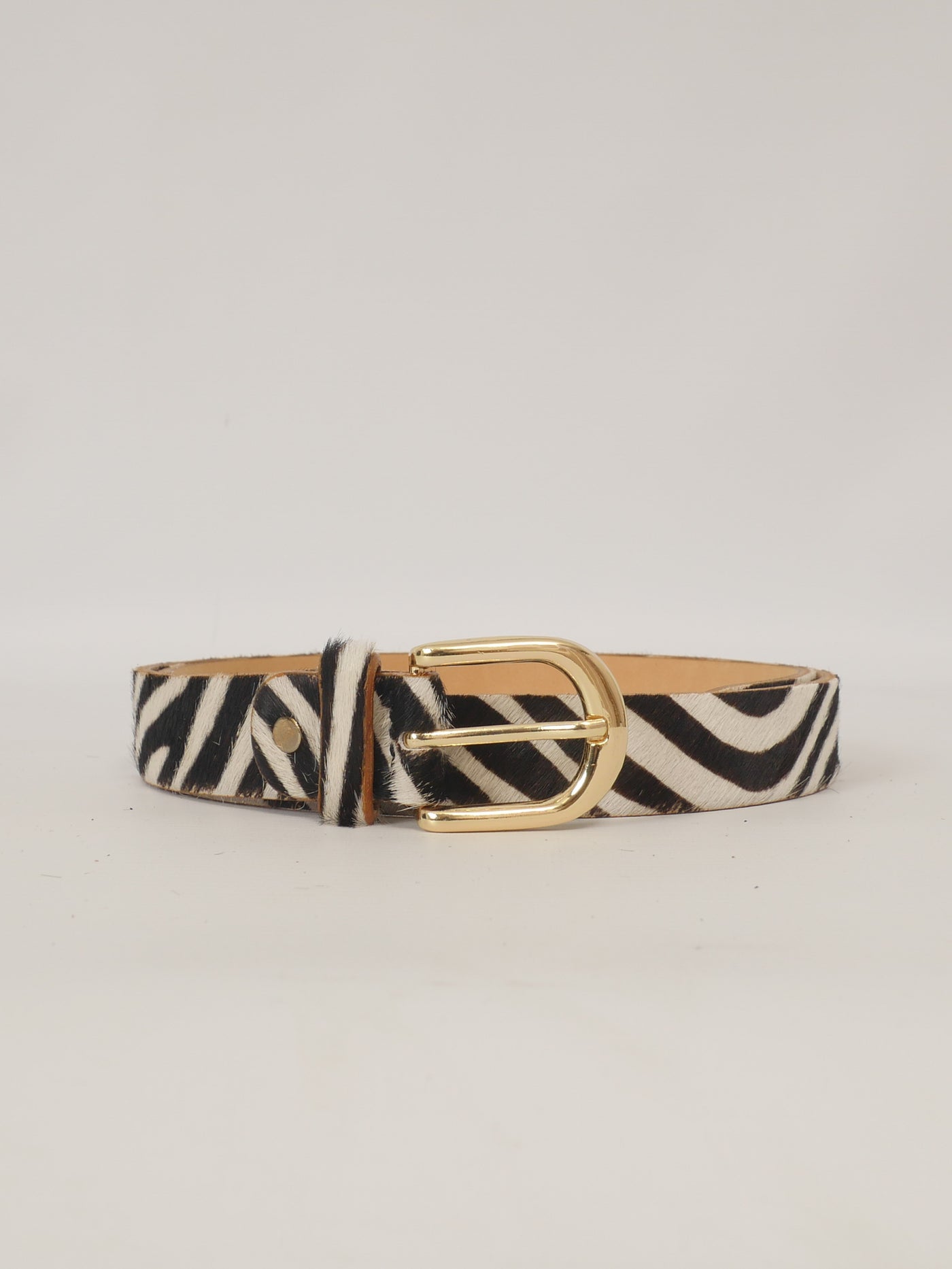 Ceinture en cuir imprimé animalier à boucle dorée – BK0018-4