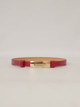 Ceinture fine en cuir à boucle graphique ajustable – BK0152