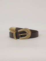 Ceinture en cuir vachette à boucle métallique — BK0163-1