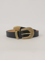 Ceinture en cuir vachette à boucle métallique — BK0163-1