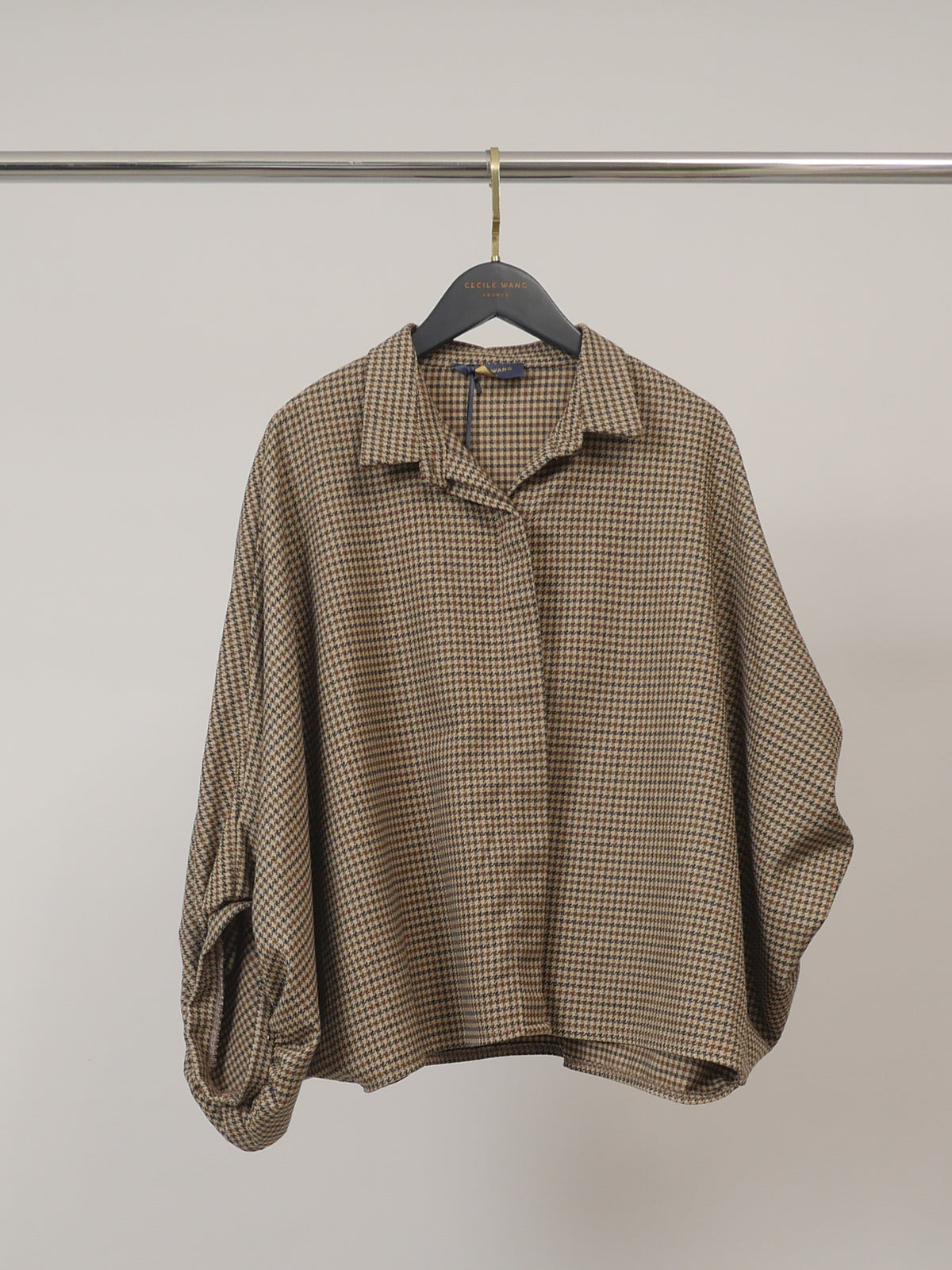 Chemise oversize à micro-pied-de-poule — THS38726P08
