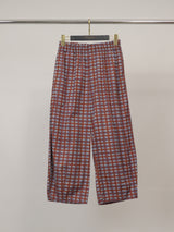 Pantalon en coton à carreaux taille élastiquée — THS67625PC158