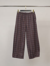 Pantalon en coton à carreaux taille élastiquée — THS67625PC158