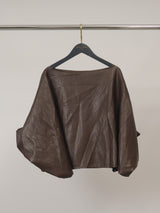 Blouse effet similicuir à col bateau – THS28126PE8