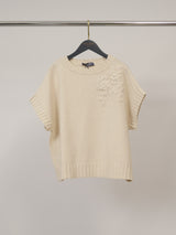 Pull col rond à fleurs en relief DSY9724