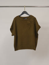 Pull col rond à fleurs en relief DSY9724
