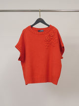 Pull col rond à fleurs en relief DSY9724
