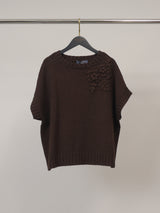 Pull col rond à fleurs en relief DSY9724