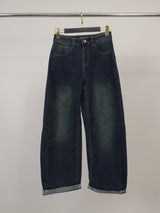 Jean large taille haute à revers – SD9260
