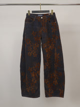 Pantalon large effet délavé à imprimé fleuri – PF5461