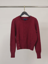 Pull en maille à torsade centrale et bords côtelés HY5358