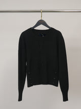 Pull en maille à torsade centrale et bords côtelés HY5358
