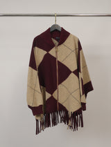 Poncho en laine à franges – MJ84202-2