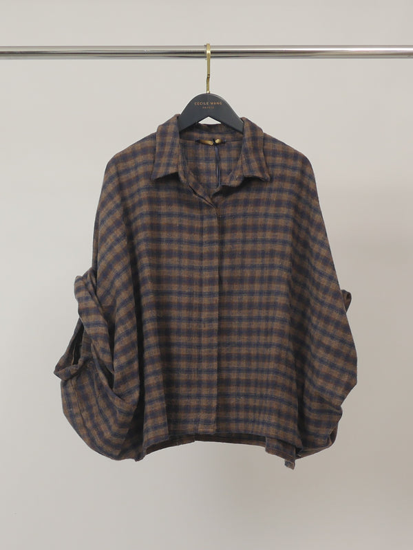 Chemise ample à carreaux – THS38726QST3