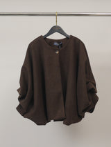Poncho ample effet drapé à manches bouffantes – MF56746