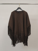 Poncho ample en maille à longues franges – MF56721