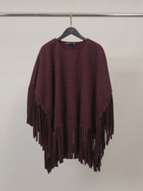 Poncho ample en maille à longues franges – MF56721