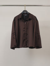 Chemise satinée ample à col chemisier – THS78726RP