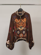 Blouson fluide imprimé animalier fleuri – KD88031VS-18H