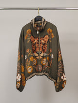 Blouson fluide imprimé animalier fleuri – KD88031VS-18H