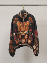 Blouson fluide imprimé animalier fleuri – KD88031VS-18H