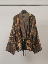 Veste fluide imprimée florale à bordure contrastée – KD10003VS-22