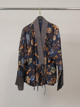 Veste fluide imprimée florale à bordure contrastée – KD10003VS-22
