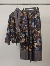 Veste fluide imprimée florale à bordure contrastée – KD10003VS-22