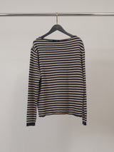 Pull rayé en laine et cachemire à col bateau – HYC6631