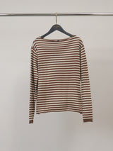 Pull rayé en laine et cachemire à col bateau – HYC6631