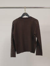 Pull en maille à manches ornées de strass – DSY9696