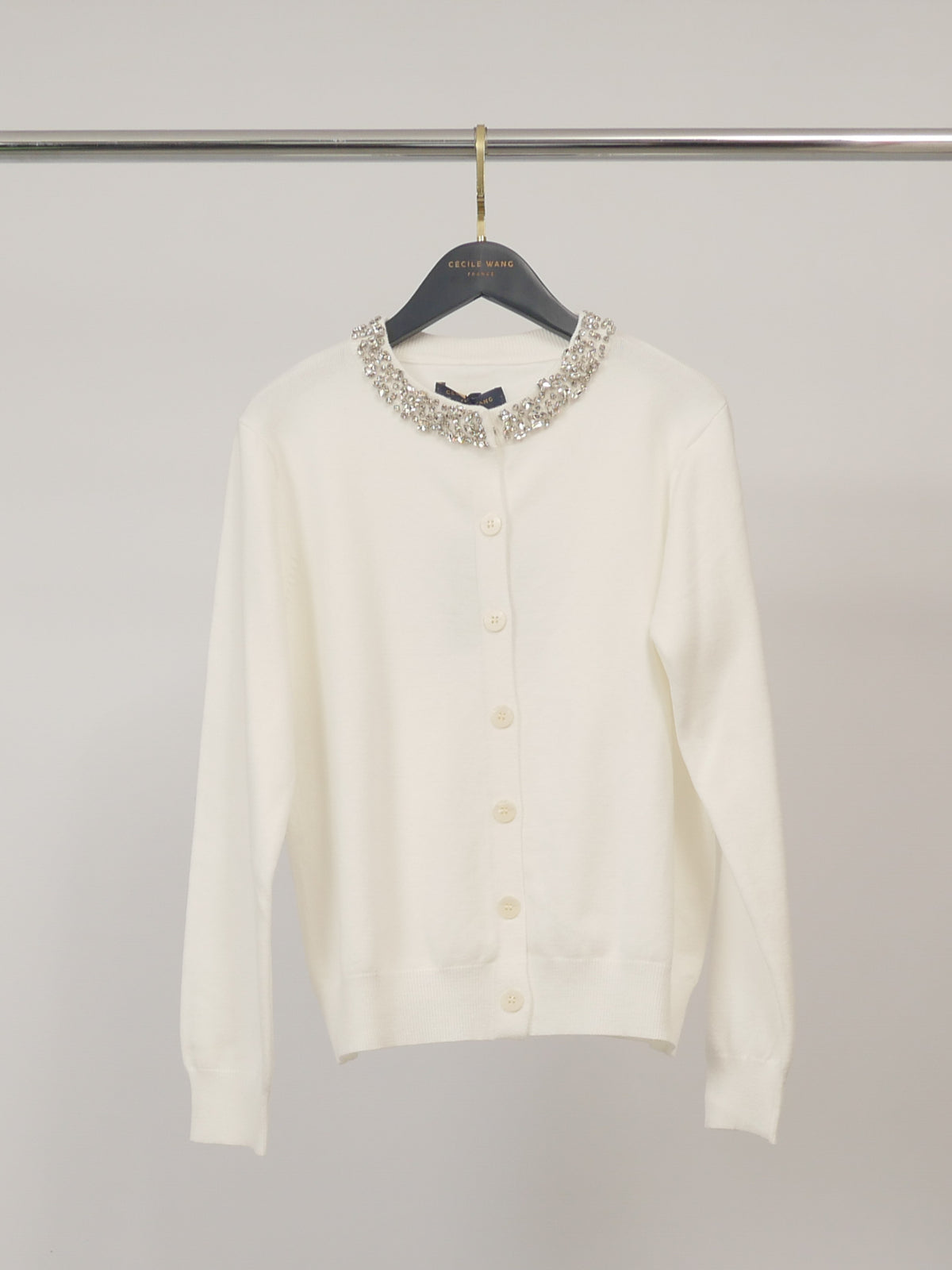 Gilet en maille à col strass – DSY9655