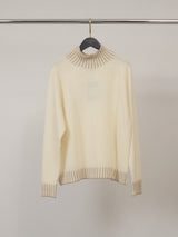 Pull col montant laine & cachemire contrasté – HYC8225