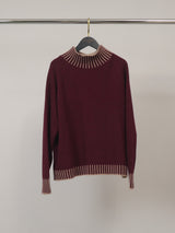 Pull col montant laine & cachemire contrasté – HYC8225