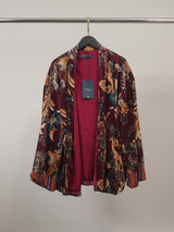 Veste kimono velours fluide à imprimé floral et animalier – KD10026-32