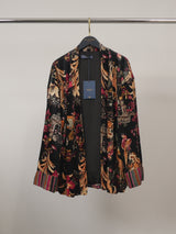 Veste kimono velours fluide à imprimé floral et animalier – KD10026-32