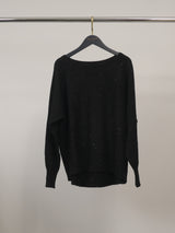 Pull oversize en maille chinée à coupe ample – HY13563