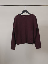 Pull en maille à bords côtelés et détails scintillants – DSY9596
