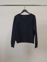 Pull en maille à bords côtelés et détails scintillants – DSY9596