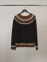 Pull en laine et cachemire à motif jacquard – HYC91086