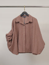 Chemise ample à carreaux et manches bouffantes – THS38726Q11