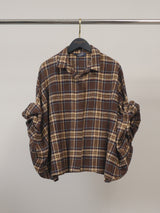 Chemise ample à carreaux et manches bouffantes – THS38726Q55