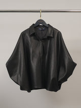 Chemise ample en similicuir effet autruche – THS38726PE11