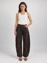Pantalon large effet délavé à imprimé fleuri – PF5461