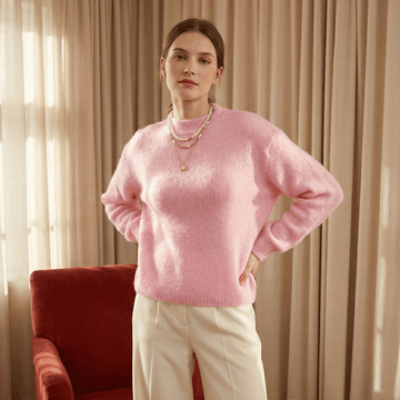 Pull col montant en kid mohair et alpaga PJ24370