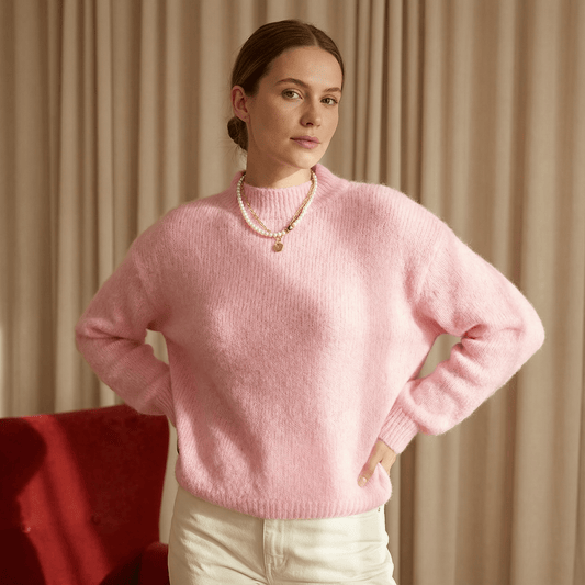 Pull col montant en kid mohair et alpaga PJ24370