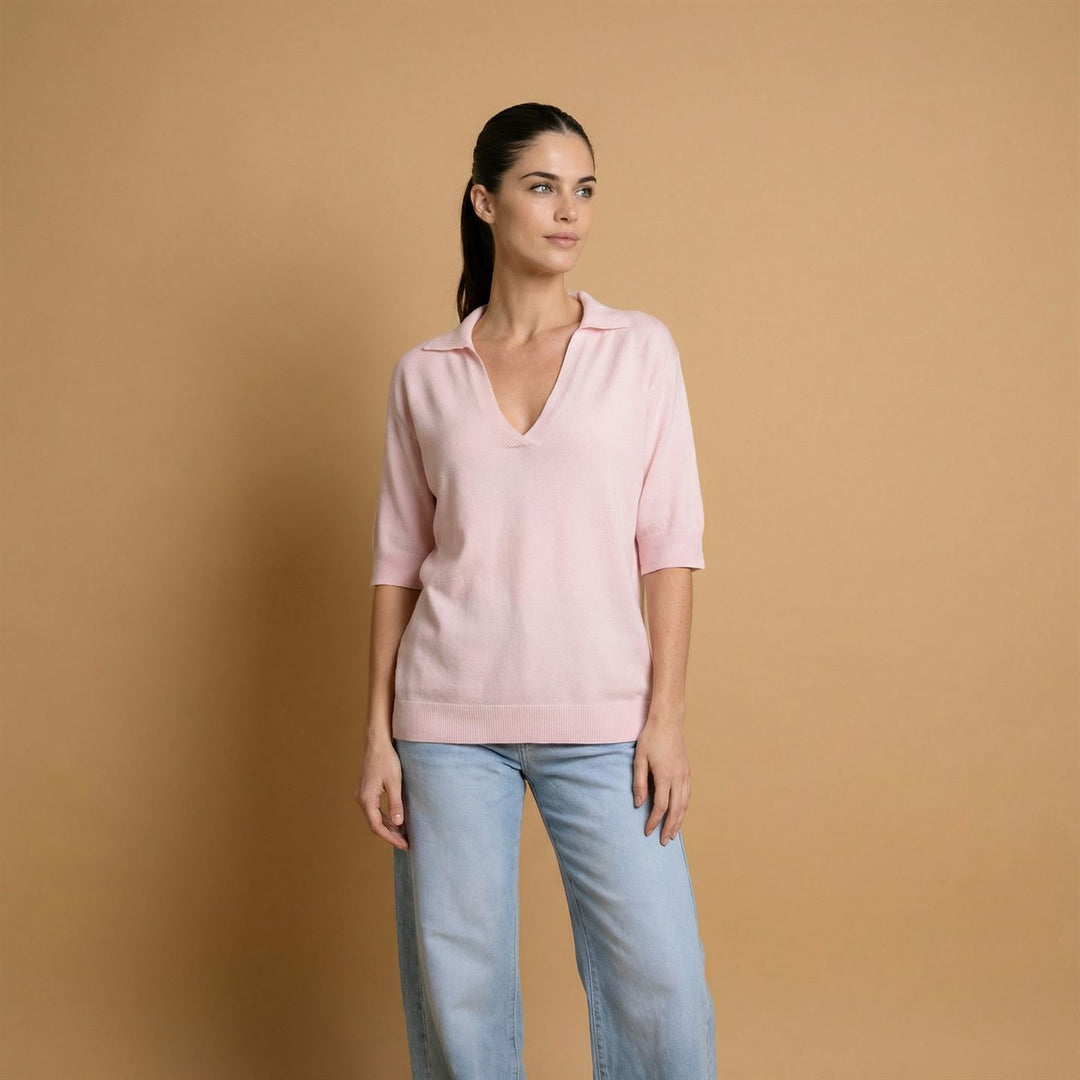Pull maille fine col polo YF520911