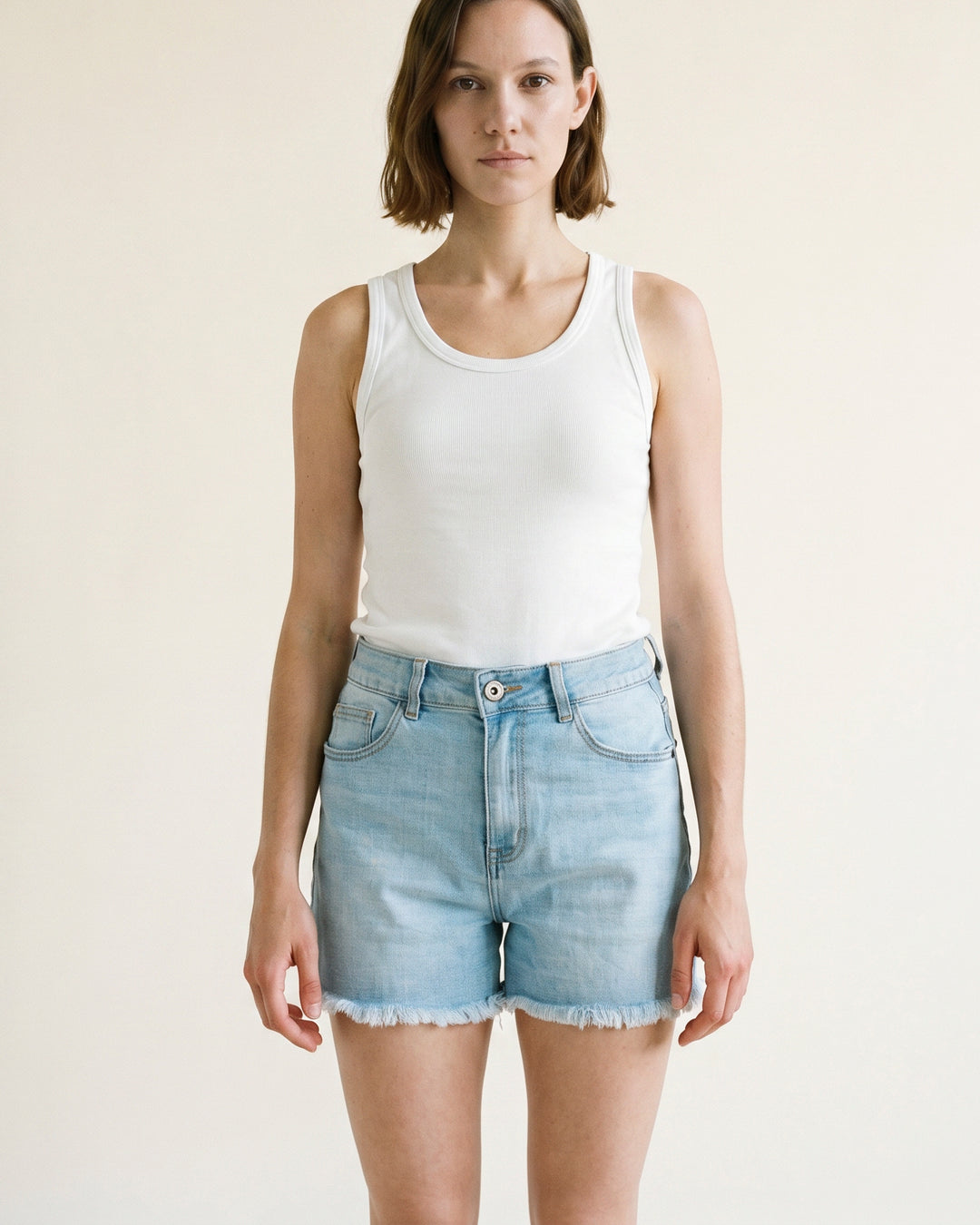 Short en denim coupe droite SD1682