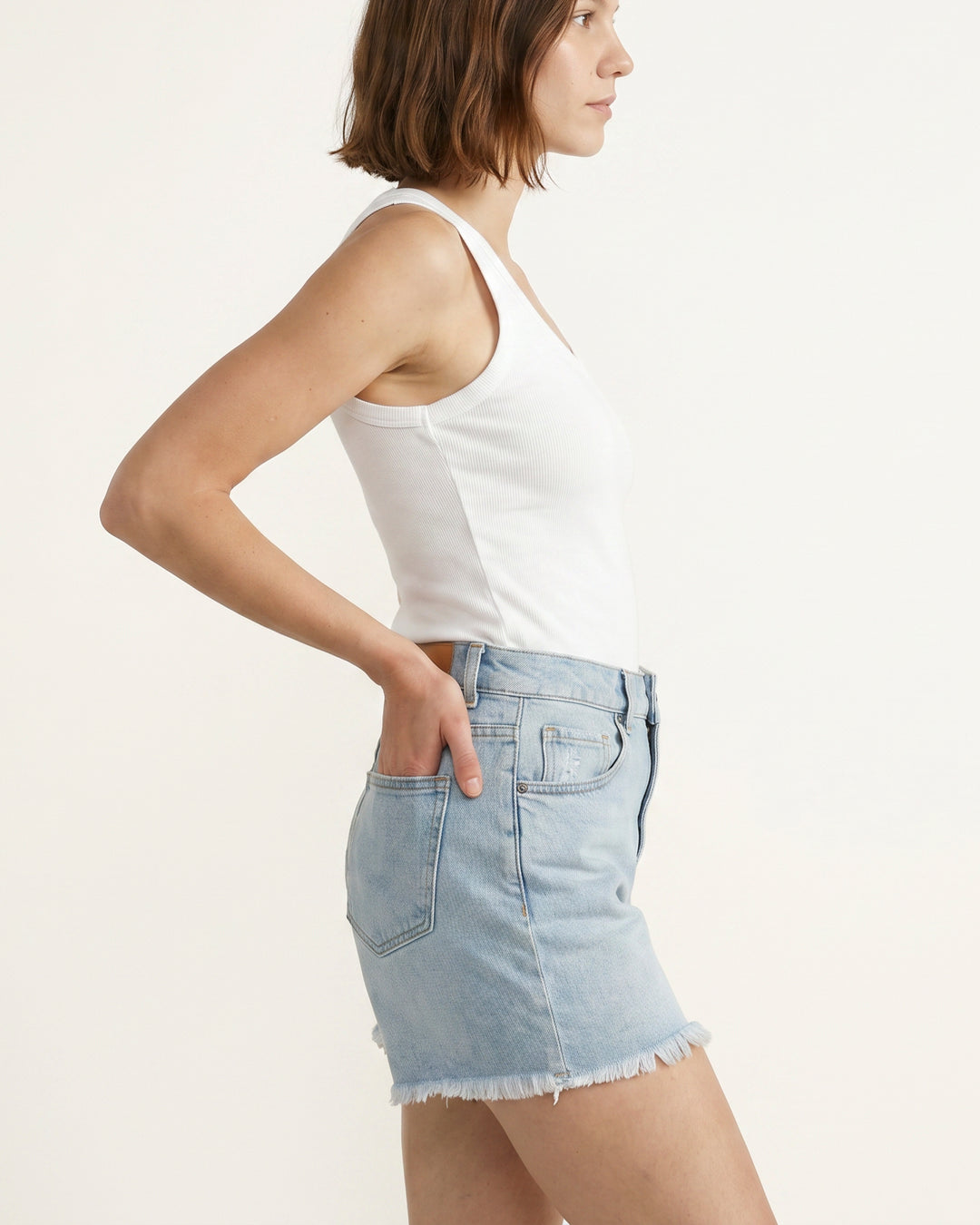 Short en denim coupe droite SD1682